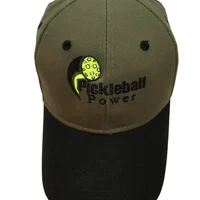 CLOSEOUT SALE - Brushed Cotton Twill Pickleball Ball Cap - "Olive" with Contrasting Visor in "Black"