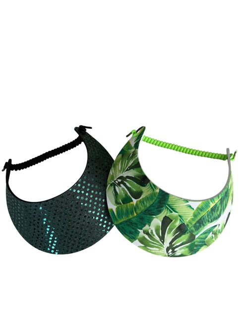 BUY a PAIR - "The Sporty Look" Lightweight and Adjustable with No Pressure & No Headache! - "Green Glitz AND Lg. Green Palms"