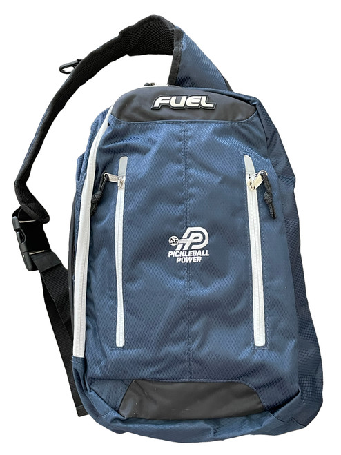 Active Crossbody Backpack – Black w/ Navy/White Trim - Multiple Pockets - Perfect for Pickleball!