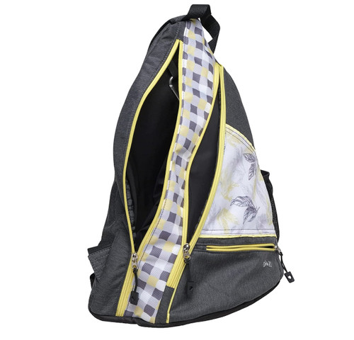 Ladies Printed Pickleball Sling Bag - "Citrus & Slate" - New - Designed Expressly for Pickleball  Ladies Printed Pickleball Sling Bag - "Citrus & Slate" - New - Designed Expressly for Pickleball
