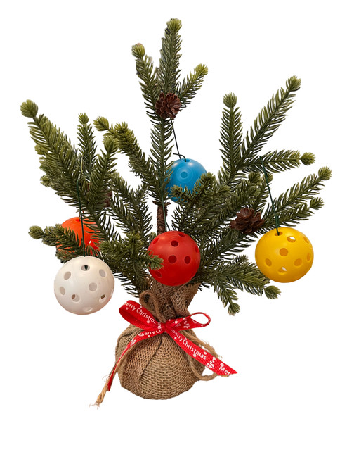 11" Christmas Tree w/ 5 Small Pickleballs - Great For The Pickleball Lover!