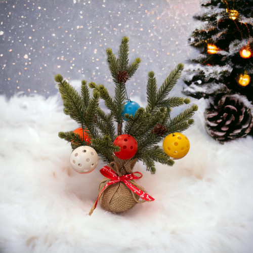 SALE! 11"  Christmas Tree w/ Pinecones & 5 Small Pickleballs - Great For The Pickleball Lover! SALE! 11"  Christmas Tree w/ Pinecones & 5 Small Pickleballs - Great For The Pickleball Lover!