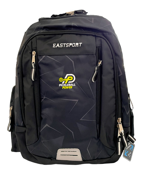 Eastport "XL Expansion" Backpack - Multi-Compartment Storage - Will hold multiple Pickleball paddles and sports gear. Color - Black Geo