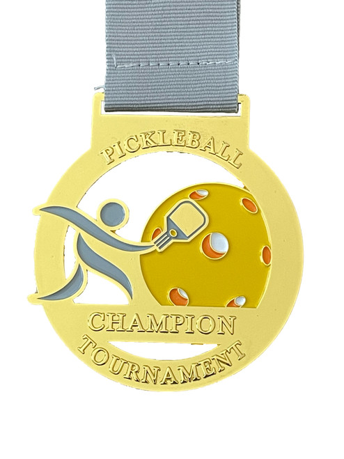 Pickleball Medals, Set of 3 - Gold, Silver & Bronze - 3" Pickleball Medal Award with Free Ribbon  Pickleball Medals, Set of 3 - Gold, Silver & Bronze - 3" Pickleball Medal Award with Free Ribbon