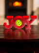 Red "JOY" Wooden Christmas Tabletop Sign (with a pickleball) - Makes A Charming Holiday Accent