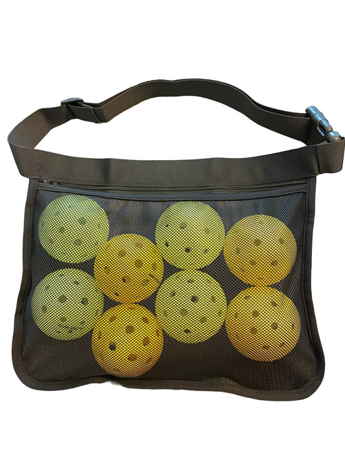 Pickleball Ball Holder Band - Adjustable Waist Pouch Bag with Mesh