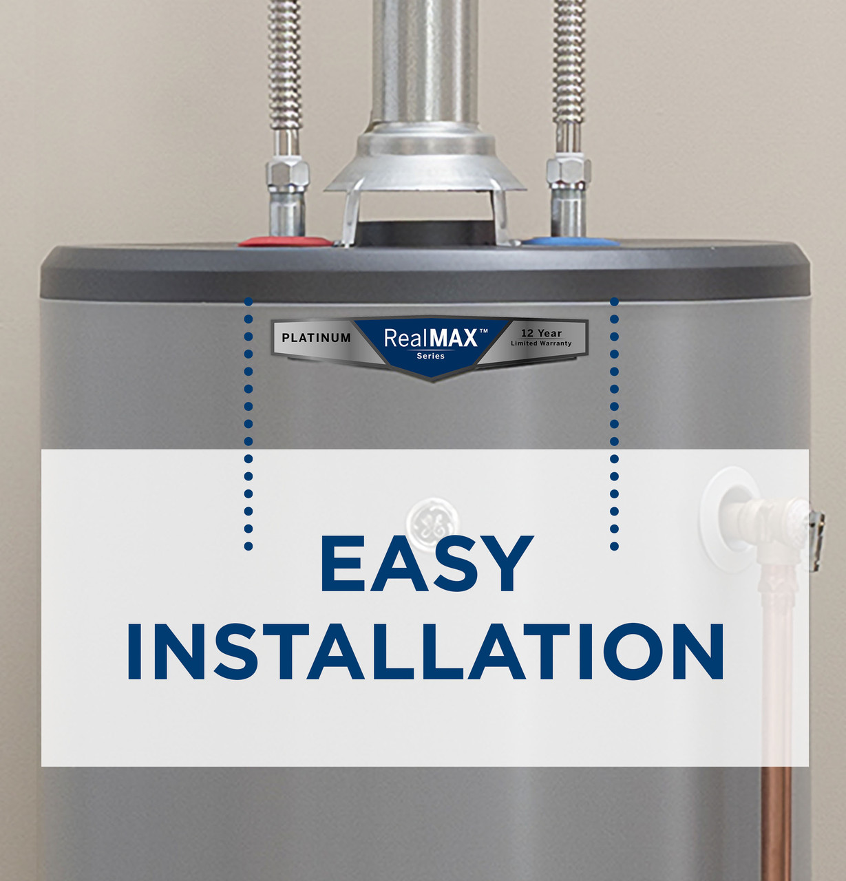 GE RealMAX Premium 40-Gallon Short Natural Gas Atmospheric Water