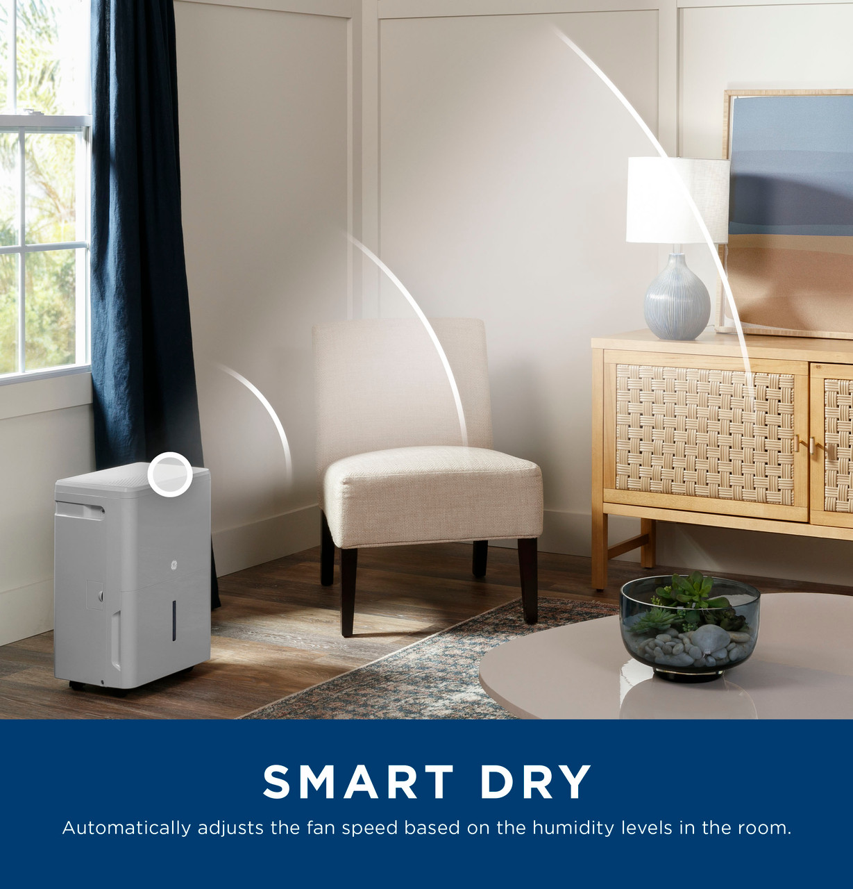 GE® ENERGY STAR® 50 Pint Portable Dehumidifier with Built-in Pump