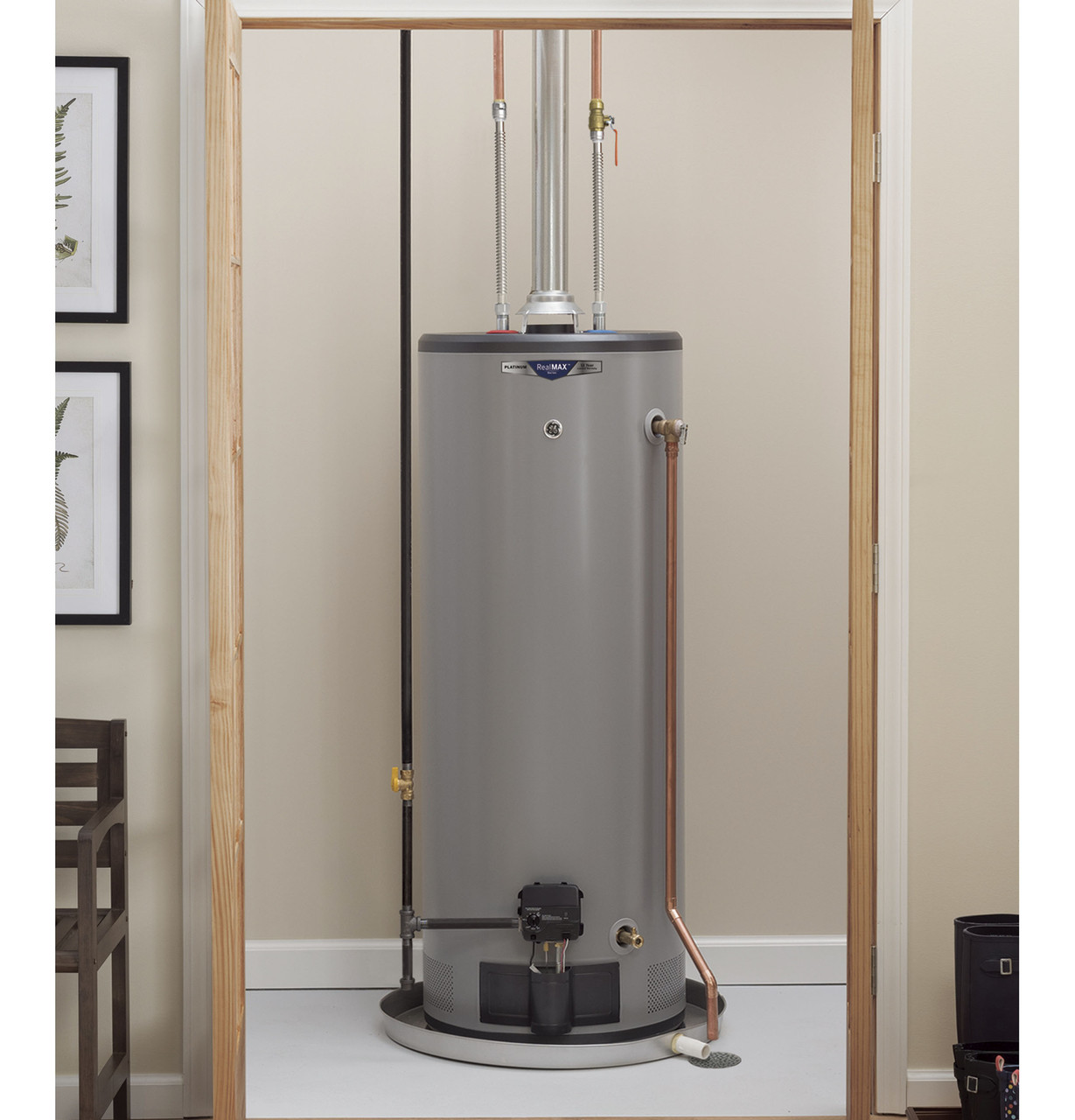 電気ヒーター MOISTY GRAN HEAT GE RealMAX Platinum 40-Gallon Tall Natural Gas Atmospheric Water