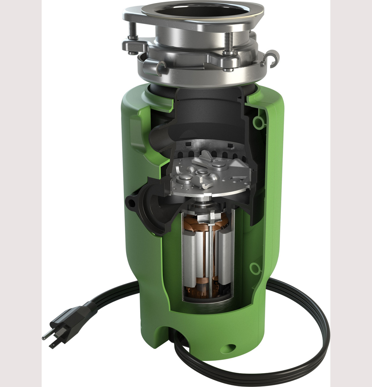 GE DISPOSALL® 1/2 HP Disposall Green Continuous Feed Garbage