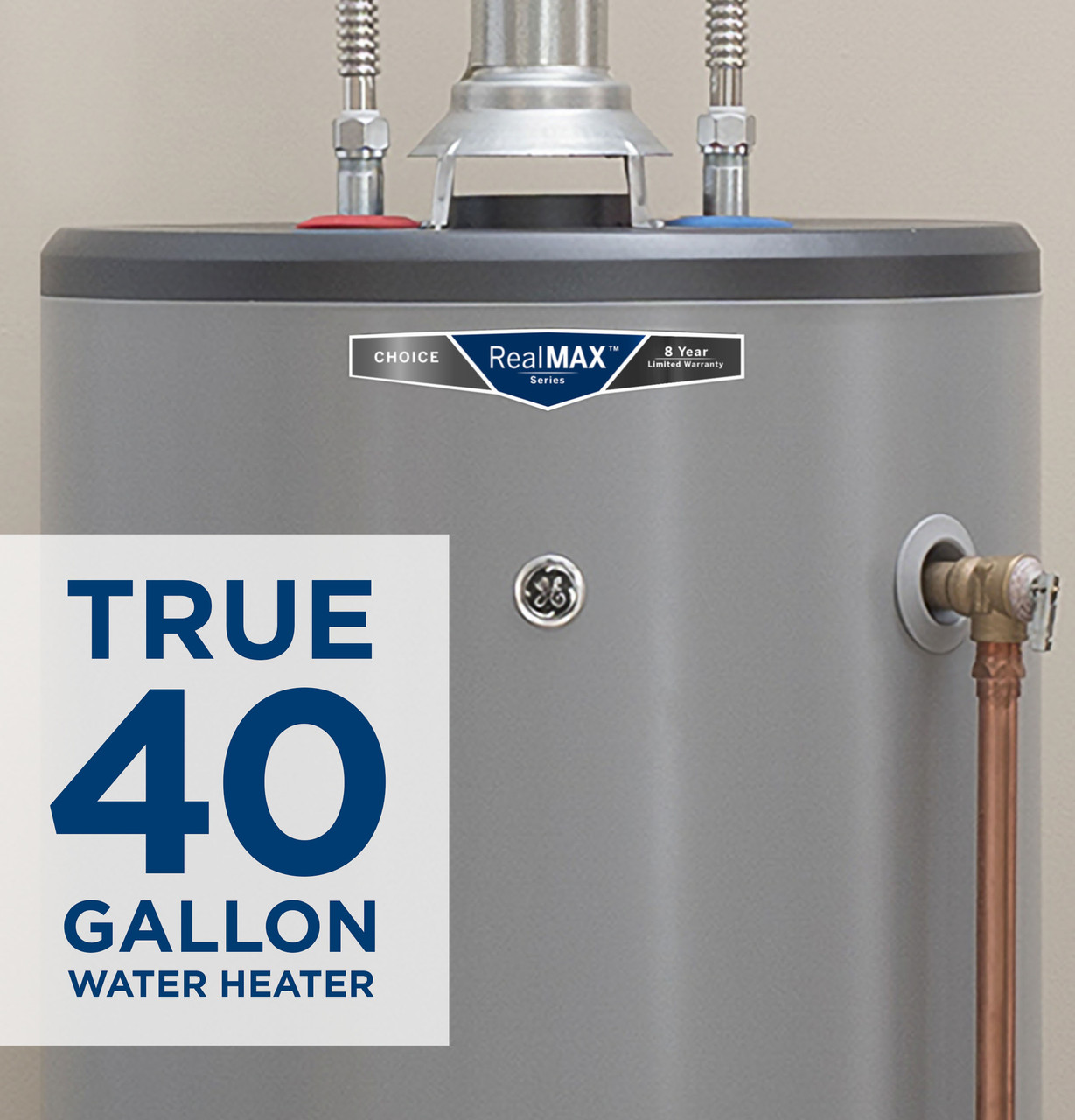 GE RealMAX Choice 40-Gallon Short Natural Gas Atmospheric Water