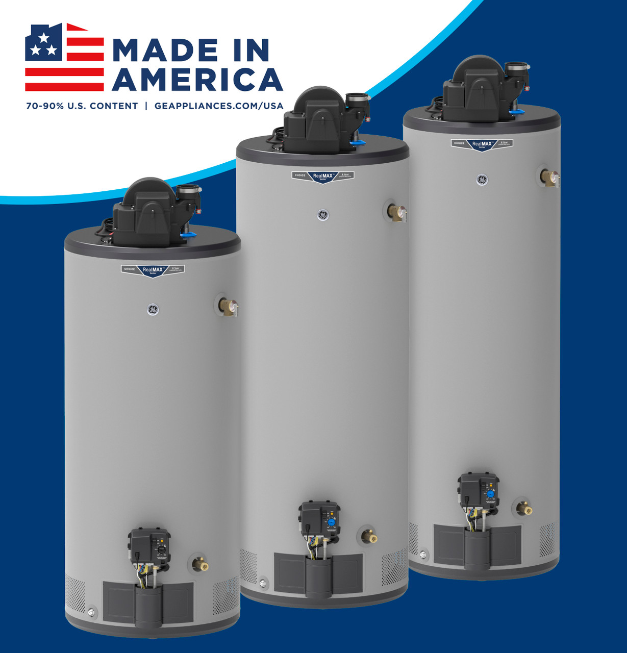 GE RealMAX Choice 40-Gallon Tall Liquid Propane Power Vent Low-NOx