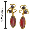 Cherry Amber Sterling Silver Gold-Plated Earrings