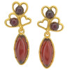 Cherry Amber Sterling Silver Gold-Plated Earrings