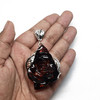 Amber Sterling Silver Handmade Rose Pendant (P-CH-3719)