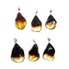 Amber Freeform Ombre Sterling Silver Pendant