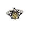 Citrine Amber Oxidized Sterling Silver Turtle Ring