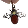 Amber Sterling Silver Bee Pendant (P-MT-2270)
