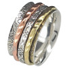 Silver, Brass And Copper Spinner Anxiety Ring