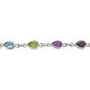 Gemstones Sterling Silver Link Bracelet