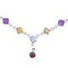 Multicolor Faceted Gemstones Sterling Silver Necklace 18"
