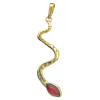 Snake Cherry Amber Gold Plated Silver Pendant