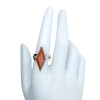 Faceted Red Onyx Sterling Silver Ring(2272)