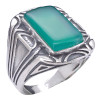 Green Onyx Sterling Silver Unisex Ring