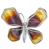 Amber .925 Silver Handmade Butterfly Pendant