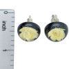 Amber Cameo Rose Stud Earrings
