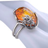 Amber Sterling Silver Handmade Bee Adjustable Ring