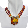 Cameo Amber Peridot Flower Necklace