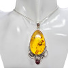 Handmade Amber Sterling Silver Spider Design Pendant