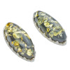 Green Amber Sterling Silver Stud Earrings