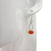 Red Onyx Sterling Silver Earrings on Hooks