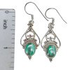 Malachite Sterling Silver Earrings on Hooks