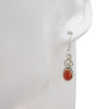 Red Onyx Sterling Silver Earrings on Hooks
