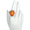 Cognac Amber Spider Adjustable Ring