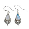 Moonstone Sterling Silver Dangle Earrings (7390)