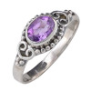 Faceted Amethyst Sterling Silver Ring