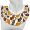 Multi-Color Amber Sterling Silver Handmade Necklace