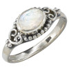 Faceted Moonstone Sterling Silver Ring