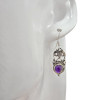 Amethyst Sterling Silver Earrings on Hooks