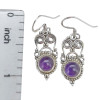 Amethyst Sterling Silver Earrings on Hooks