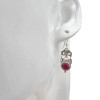 Faceted Composite Ruby Dangle Earrings