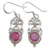 Faceted Composite Ruby Dangle Earrings