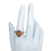 Cognac Amber Sterling Silver Ring