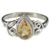 Faceted Citrine 925 Sterling Silver Ring