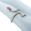 Faceted Garnet Snake Adjustable Ring