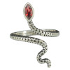 Faceted Garnet Snake Adjustable Ring